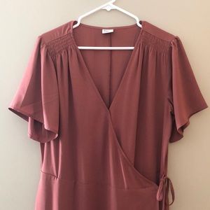 Floor length dark pink/brown dress